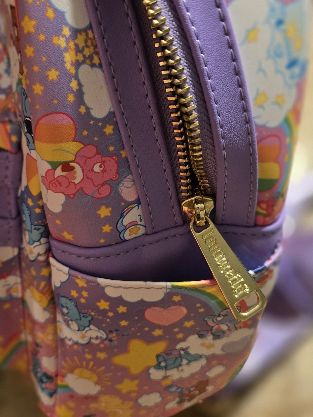 Loungefly Care Bears Purple Mini Backpack Purse - Picture 5 of 8